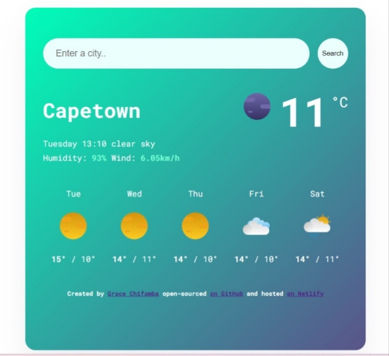 weather app preview